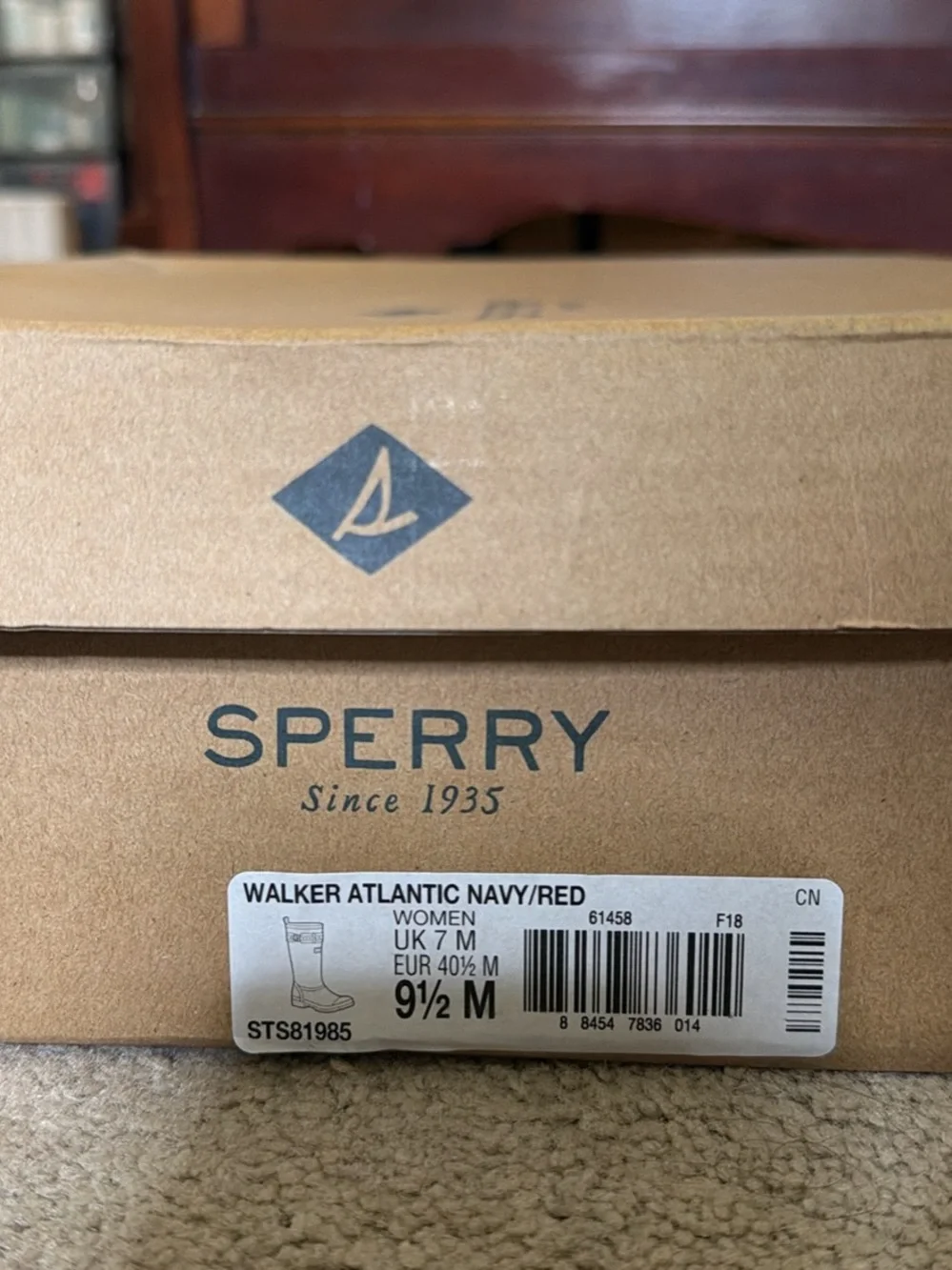 Sperry Tall Navy Waterproof Rain Boots